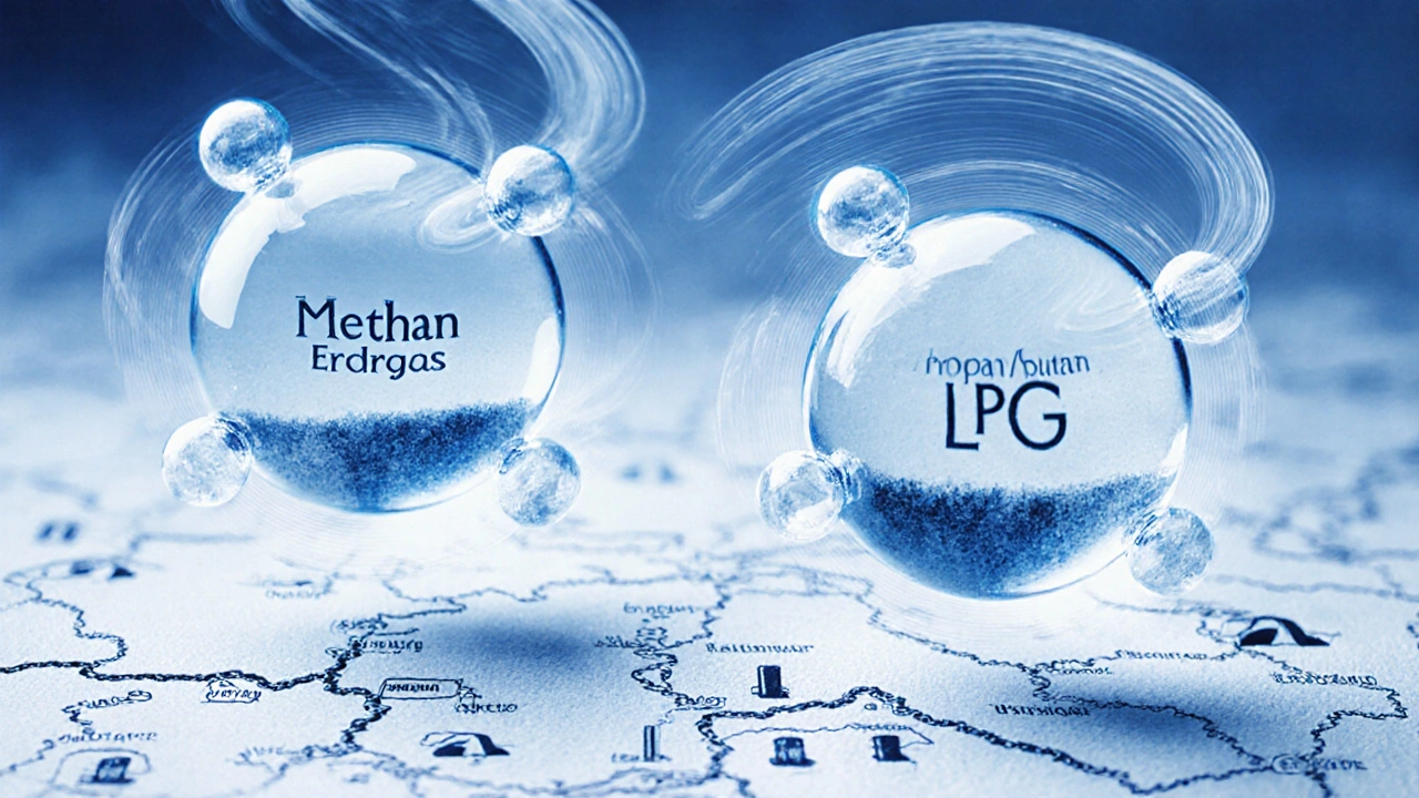 Transparente Gasmoleküle mit identischem Geruchshalo, über Deutschland-Karte